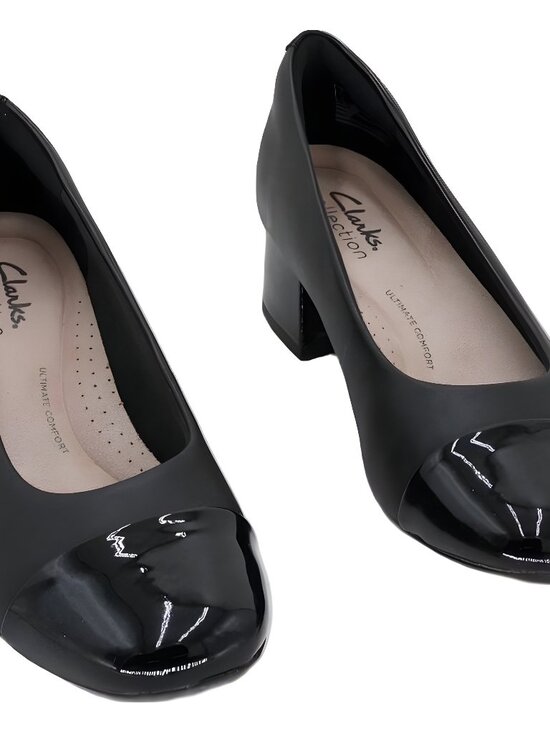 Clarks® Marilyn Sara Women Clarks Marilyn Sara Women\'s Black Combo Pumps Block Heel US 5 EU 35
